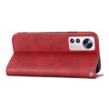 For Xiaomi 12/12X/12S Cubic Grid Calf Texture Magnetic Closure Leather Phone Case(Red)