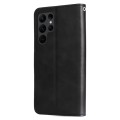 For Samsung Galaxy S23 Ultra 5G Calf Texture Zipper Leather Phone Case(Black)