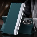 For Honor 70 Side Electroplated Magnetic Leather Phone Case(Green)