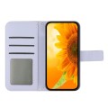 For Motorola Moto Edge 20 Lite Skin Feel Sun Flower Pattern Flip Leather Phone Case with Lanyard(Pur