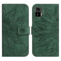 For Motorola Moto Edge 30 Neo Skin Feel Sun Flower Pattern Flip Leather Phone Case with Lanyard(Gree