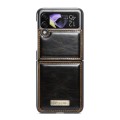 For Samsung Galaxy Z Flip4 CaseMe 003 Crazy Horse Texture Leather Phone Case(Coffee)