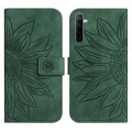 For Realme 6 Skin Feel Sun Flower Pattern Flip Leather Phone Case with Lanyard(Green)