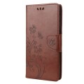 For Samsung Galaxy A14 5G Butterfly Flower Pattern Flip Leather Phone Case(Brown)