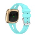 For Fitbit Versa 3 / 4 Water-drop Slim Silicone Watch Band, Size:S(Light Blue)