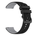 For Suunto 5 Peak Small Plaid Texture Two-color Silicone Watch Band(Black Grey)
