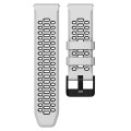 For Suunto 7 Three Rows Holes Silicone Watch Band(White Black)