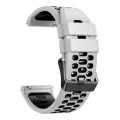 For Suunto 7 Three Rows Holes Silicone Watch Band(White Black)
