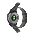 For Garmin Fenix 7X Hook And Loop Fastener Nylon Watch Band(Black Grey)