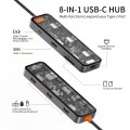 WiWU  8 in 1 Cyber Series Multi-function USB-C / Type-C Docking Station HUB(Space Grey)