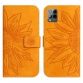 For T-Mobile Revvl 6 Pro 5G Skin Feel Sun Flower Pattern Flip Leather Phone Case with Lanyard(Yellow