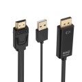 HDMI to USB+DisplayPort Adapter Cable with Power Supply, Length: 1.8m(Black)