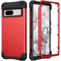 For Google Pixel 7 5G 3 in 1 Shockproof PC + Silicone Protective Phone Case(Red+Black)
