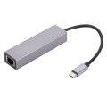 SL-030 USB-C / Type-C to Gigabit Ethernet RJ45 & 3 x USB 3.0 Adapter Converter HUB(Grey)