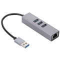 SL-030 USB to Gigabit Ethernet RJ45 & 3 x USB 3.0 Adapter Converter HUB(Grey)