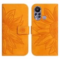 For Infinix Hot 11S Skin Feel Sun Flower Pattern Flip Leather Phone Case with Lanyard(Yellow)