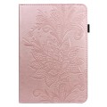 For Xiaomi Redmi Pad 10.61 Lace Flower Embossing Pattern Leather Tablet Case(Pink)
