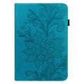 For Nokia T20 10.4 2021 Lace Flower Embossing Pattern Leather Tablet Case(Blue)