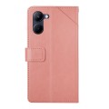 For Realme 10 4G HT01 Y-shaped Pattern Flip Leather Phone Case(Pink)
