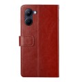 For Realme 10 4G HT01 Y-shaped Pattern Flip Leather Phone Case(Brown)