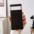 For Google Pixel 6 Pro Waves Series Nano Electroplating Genuine Leather Phone Case(Black)