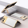 For Xiaomi Mix Fold 2 Electroplated Frame Plain Leather Phone Case(White)