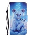 For OPPO A17 Colored Drawing Pattern Leather Phone Case(Little Leopard)