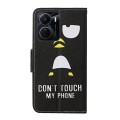For vivo Y16 Colored Drawing Pattern Leather Phone Case(Penguin)