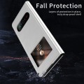 For Samsung Galaxy Z Fold4 Mature Window View Flip Leather Phone Case(White Lychee)