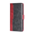 For OPPO A17 Contrast Color Side Buckle Leather Phone Case(Red+Black)