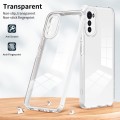 For Motorola Moto E32 3 in 1 Clear TPU Color PC Frame Phone Case(White)