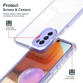 For Motorola Moto G62 5G 3 in 1 Clear TPU Color PC Frame Phone Case(Purple)