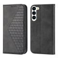 For Samsung Galaxy S23 5G Cubic Grid Calf Texture Magnetic Leather Phone Case(Black)