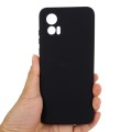 For Motorola Edge 30 Lite 5G / 30 Neo 5G Pure Color Liquid Silicone Shockproof Phone Case(Black)