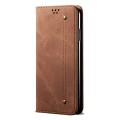 For Xiaomi Redmi Note 12 China Denim Texture Leather Phone Case(Brown)