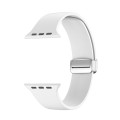 Folding Buckle Silicone Watch Band For Apple Watch Ultra 49mm(White)