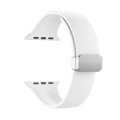 Folding Buckle Silicone Watch Band For Apple Watch Ultra 49mm(White)