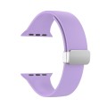 Folding Buckle Silicone Watch Band For Apple Watch Ultra 49mm(Light Purple)