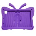 For Samsung Galaxy Tab A8 10.5 Butterfly Bracket Kids EVA Shockproof Tablet Case(Purple)