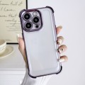 For iPhone 15 Pro Electroplating Four-corner Shockproof Space Phone Case(Purple)