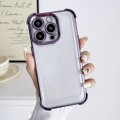 For iPhone 15 Plus Electroplating Four-corner Shockproof Space Phone Case(Purple)