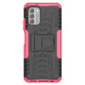 For Nokia G400 5G Tire Texture TPU + PC Phone Case with Holder(Pink)