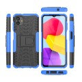 For Samsung Galaxy A04 / M13 5G Tire Texture TPU + PC Phone Case with Holder(Blue)