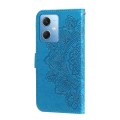 For Xiaomi Redmi Note 12 China 7-petal Flowers Embossing Leather Phone Case(Blue)
