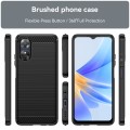 For OPPO A17 Brushed Texture Carbon Fiber TPU Phone Case(Black)
