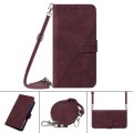 For TCL 30 V 5G T781S / 30XE 5G Crossbody 3D Embossed Flip Leather Phone Case(Wine Red)