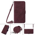 For UMIDIGI A13 / A13 Pro / A13S Crossbody 3D Embossed Flip Leather Phone Case(Wine Red)