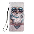 For Samsung Galaxy S23 Ultra 5G 3D Painting Horizontal Flip Leather Phone Case(Grey Owl)