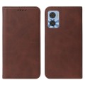 For Motorola Moto E22/E22i Magnetic Closure Leather Phone Case(Brown)