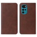 For Motorola Moto G22 Magnetic Closure Leather Phone Case(Brown)